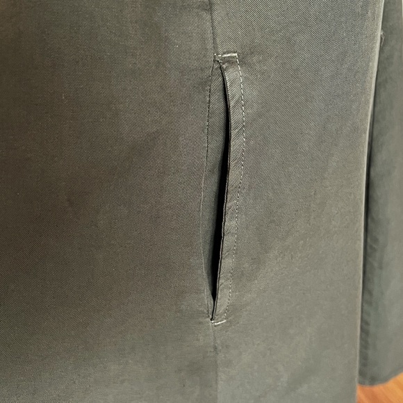 MARINE LAYER Camila Olive Green A-Line Button Front Mini Dress Boho Tie Waist - Picture 8 of 9